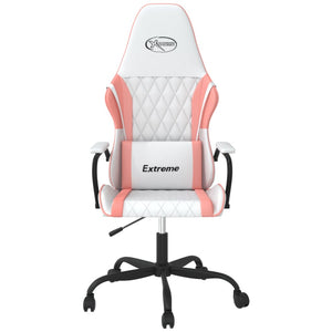 Sedia da Gaming Massaggiante Bianco e Rosa in Similpellecod mxl 119368