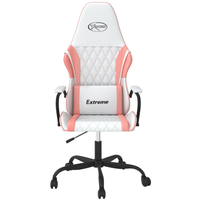 Sedia da Gaming Massaggiante Bianco e Rosa in Similpellecod mxl 119368