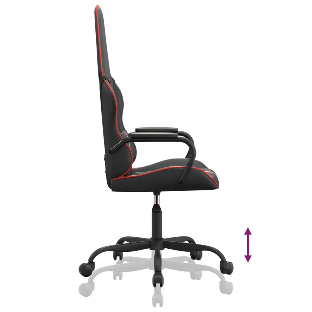 Sedia da Gaming Massaggiante Rossa e Nera in Similpelle 345558