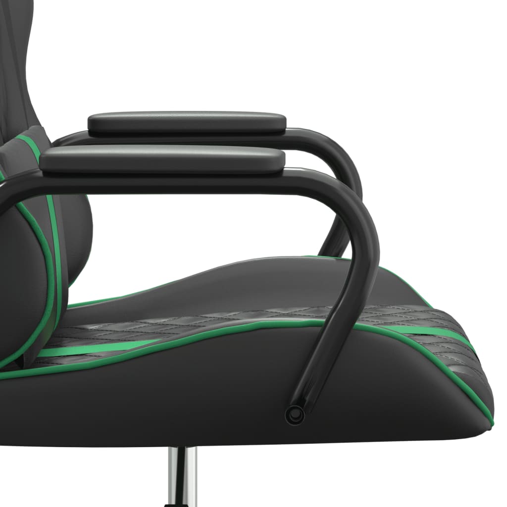 Sedia da Gaming Massaggiante Verde e Nera in Similpelle 345560