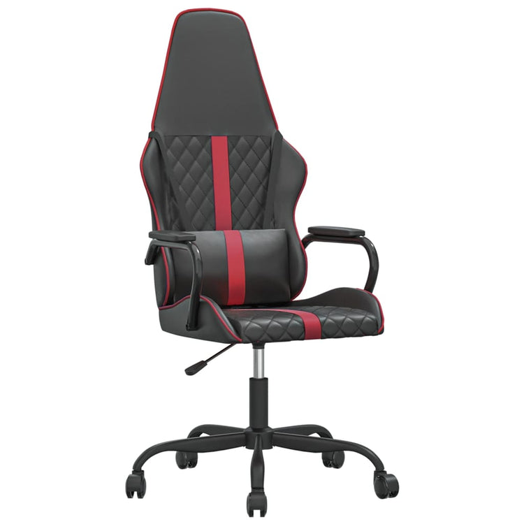 Sedia da Gaming Massaggiante Rosso Vino e Nero in Similpelle 345564