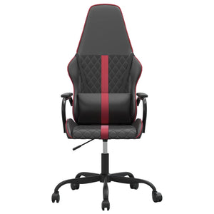 Sedia da Gaming Massaggiante Rosso Vino e Nero in Similpelle 345564