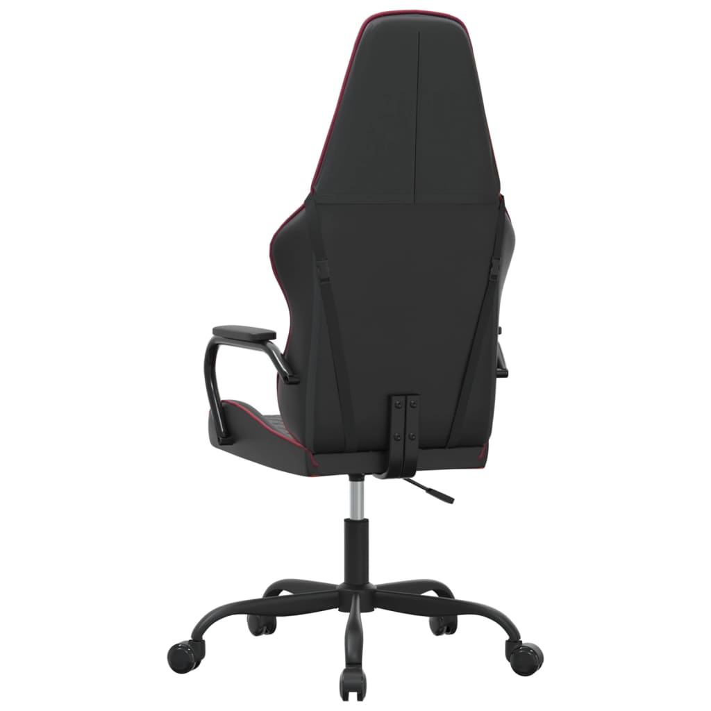 Sedia da Gaming Massaggiante Rosso Vino e Nero in Similpelle 345564