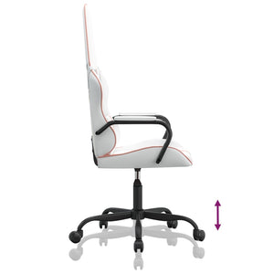 Sedia da Gaming Massaggiante Rosa e Bianca in Similpelle 345565