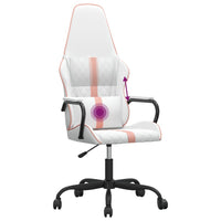 Sedia da Gaming Massaggiante Rosa e Bianca in Similpelle 345565