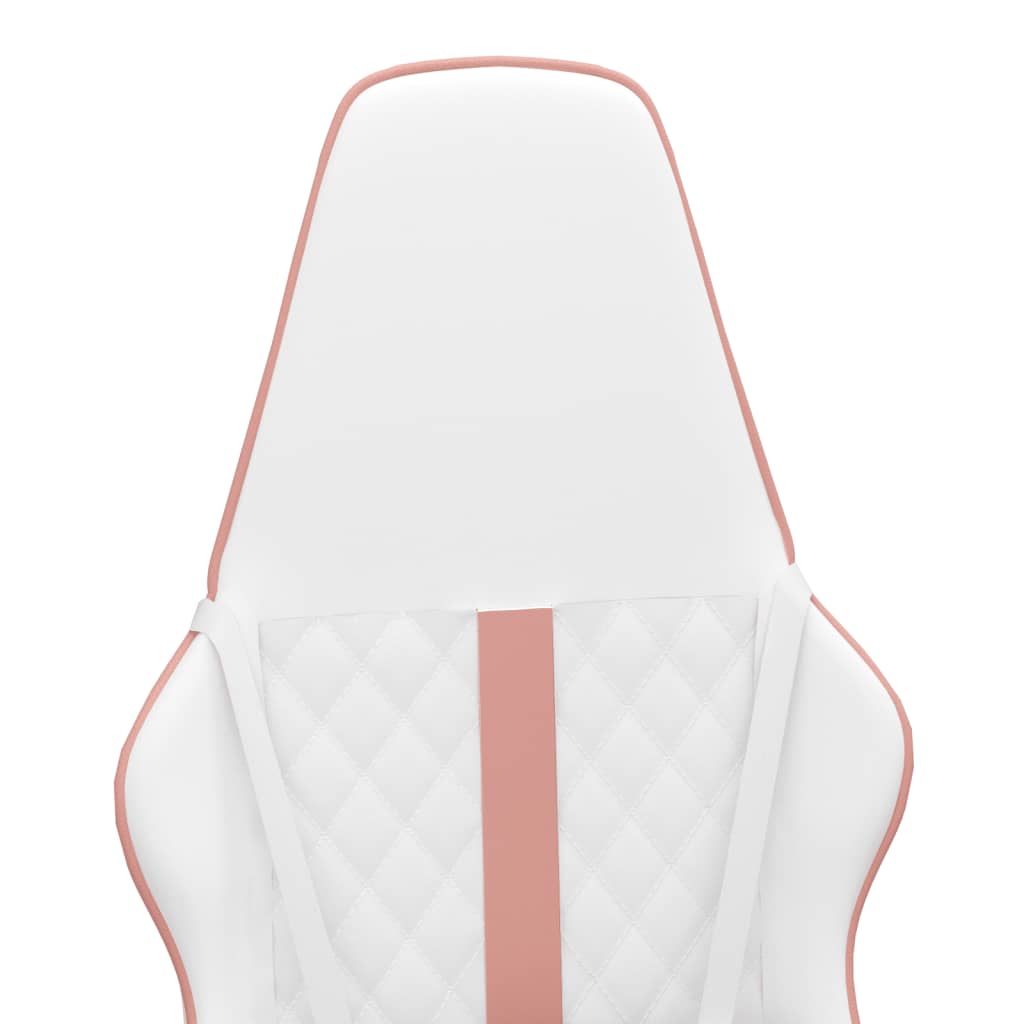 Sedia da Gaming Massaggiante Rosa e Bianca in Similpelle 345565