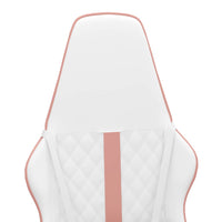 Sedia da Gaming Massaggiante Rosa e Bianca in Similpelle 345565