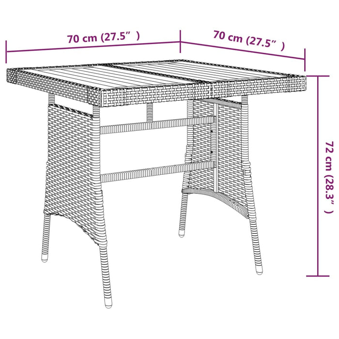 Set da Pranzo per Giardino 5 pz in Polyrattan Nero cod mxl 37584