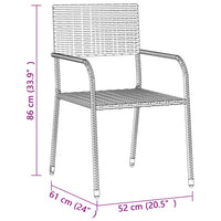 Set da Pranzo per Esterni 5 pz in Polyrattan Grigio cod mxl 34110