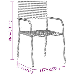 Set da Pranzo per Esterni 5 pz in Polyrattan Grigio cod mxl 34110