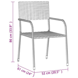 Set da Pranzo per Esterni 7 pz in Polyrattan Nero cod mxl 35662