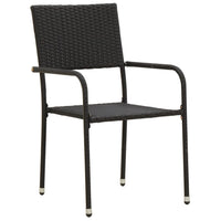 Set da Pranzo per Esterni 7 pz in Polyrattan Nero 3120106