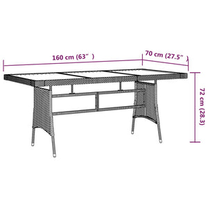 Set da Pranzo per Esterni 7 pz in Polyrattan Nero cod mxl 37578