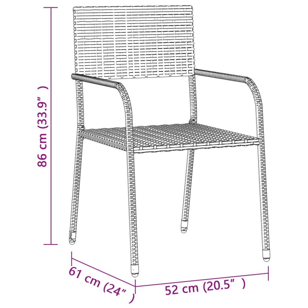 Set da Pranzo per Esterni 7 pz in Polyrattan Grigio cod mxl 38641