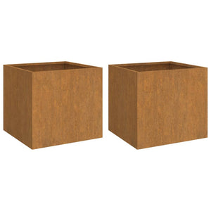 Fioriere 2 pz 42x40x39 cm Acciaio Corten 821550