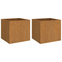 Fioriere 2 pz 49x47x46 cm Acciaio Corten 821552