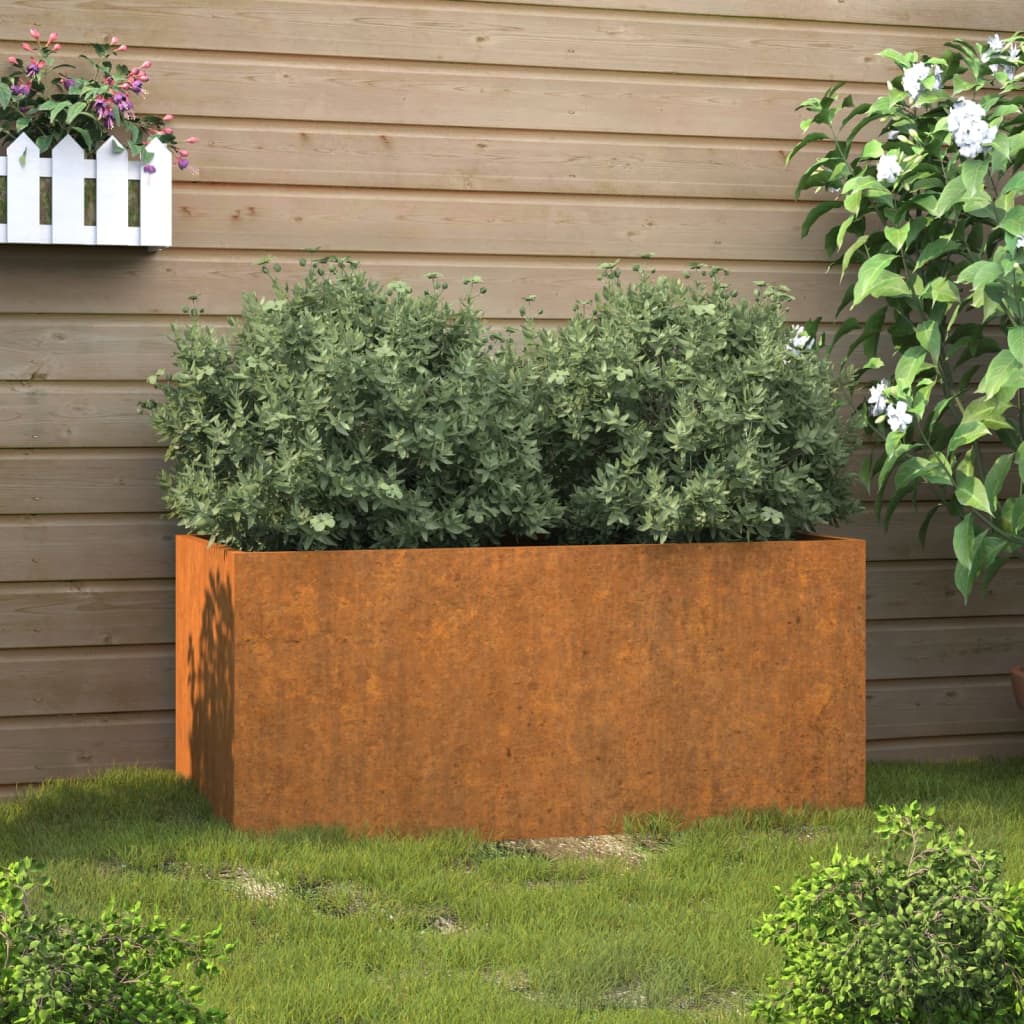 Fioriera 62x30x29 cm Acciaio Corten 821556