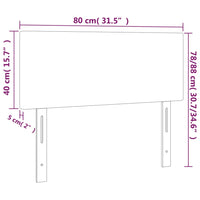 Testiera Nera 80x5x78/88 cm in Tessuto