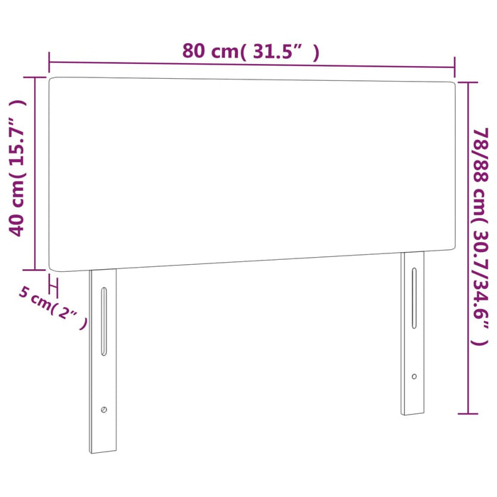 Testiera Nera 80x5x78/88 cm in Tessuto