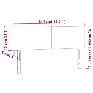 Testiere 2 pz Tortora 72x5x78/88 cm in Tessuto 345788