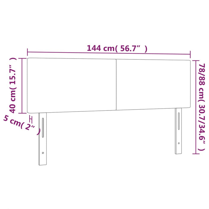 Testiere 2 pz Tortora 72x5x78/88 cm in Tessuto 345788