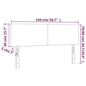 Testiere 2 pz Grigio Chiaro 72x5x78/88 cm in Velluto cod mxl 49727