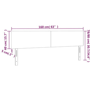 Testiera 2 pz Rosa 80x5x78/88 cm in Velluto 345823