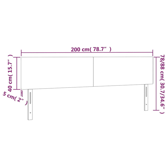 Testiere 2 pz Nero 100x5x78/88 cm in Tessuto