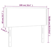 Testiera Nera 100x5x78/88 cm in Velluto 345920