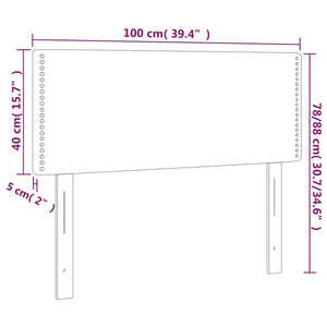 Testiera Nera 100x5x78/88 cm in Velluto 345920