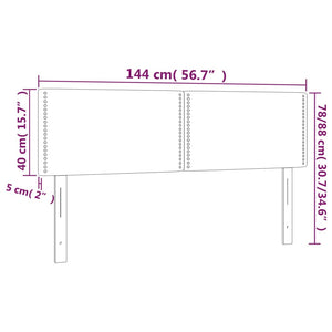 Testiere 2 pz Marrone Scuro 72x5x78/88 cm in Tessuto 345927