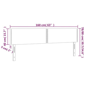 Testiera 2 pz Rosa 80x5x78/88 cm in Velluto cod mxl 50956