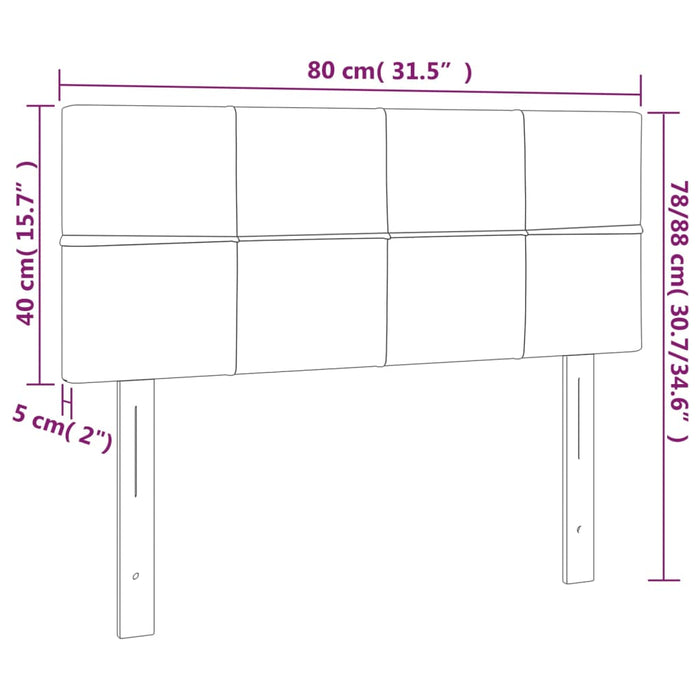 Testiera Rosa 80x5x78/88 cm in Velluto 346017