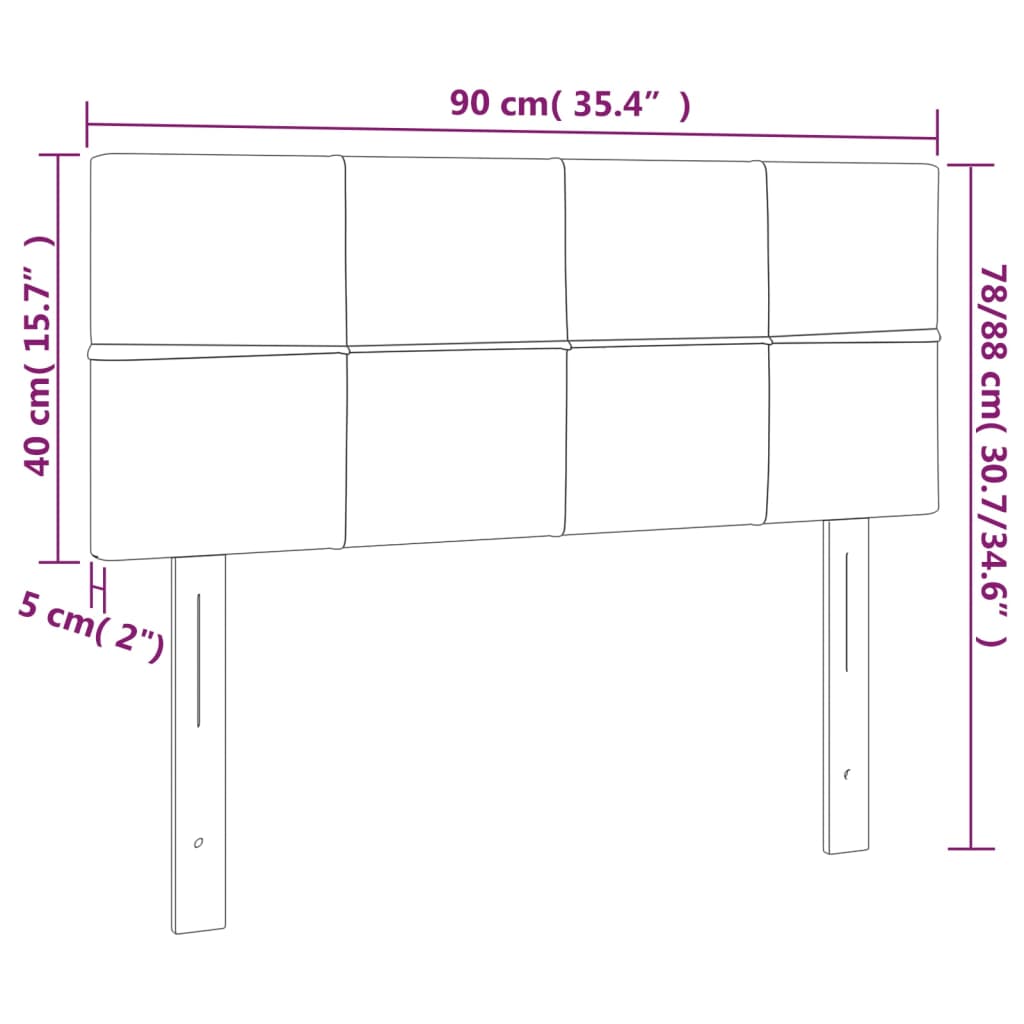 Testiera Tortora 90x5x78/88 cm in Tessuto 346022