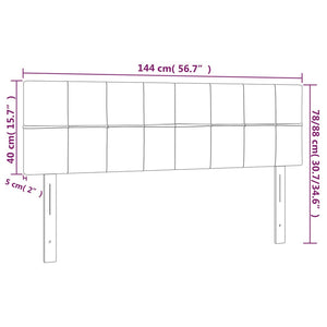 Testiere 2 pz Grigio Chiaro 72x5x78/88 cm in Tessuto 346046