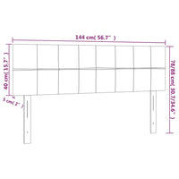 Testiere 2 pz Nere72x5x78/88 cm in Tessuto 346048