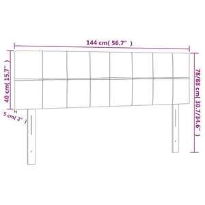 Testiere 2 pz Nere72x5x78/88 cm in Tessuto 346048