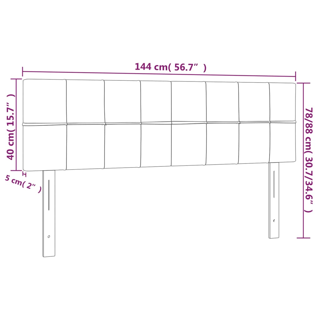 Testiere 2 pz Nere72x5x78/88 cm in Tessuto cod mxl 52094