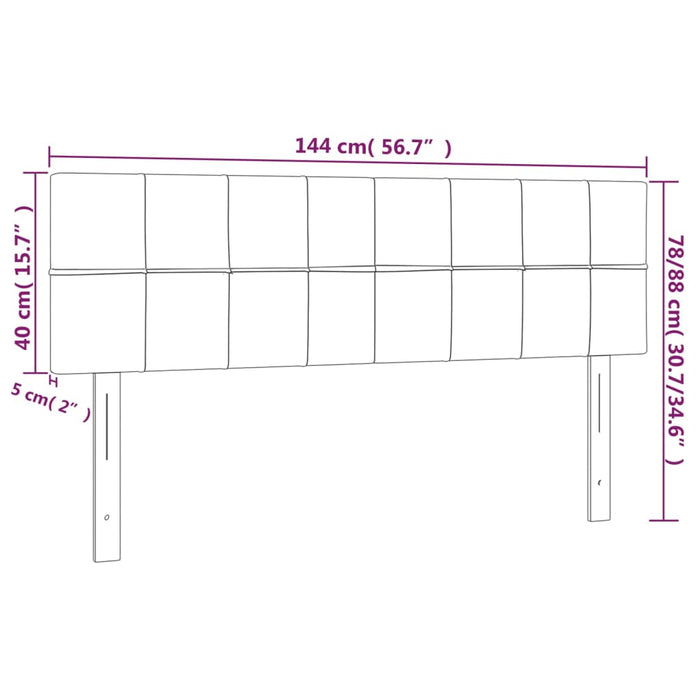 Testiere 2 pz Nere 72x5x78/88 cm in Velluto cod mxl 52879