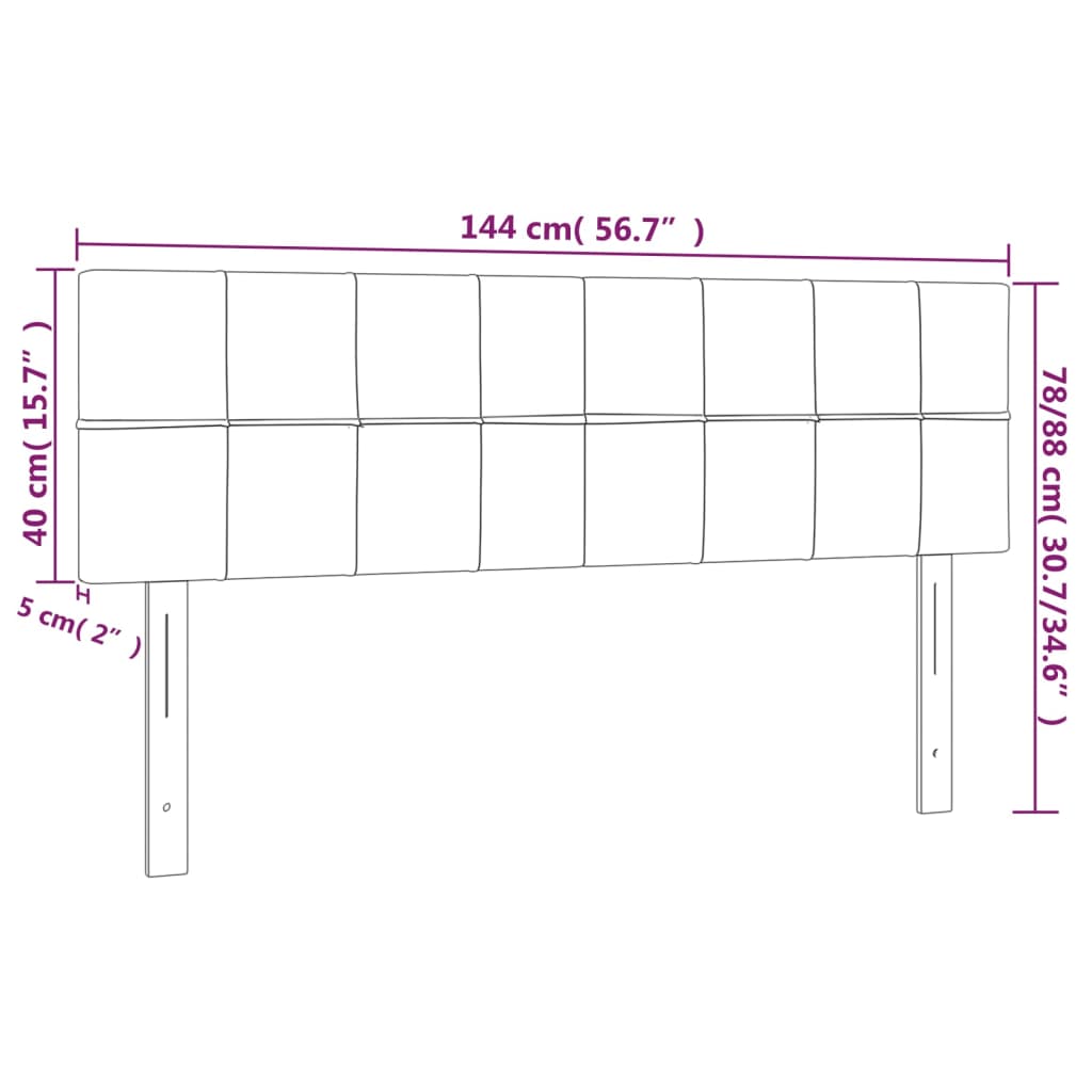 Testiere 2 pz Rosa 72x5x78/88 cm in Velluto 346059