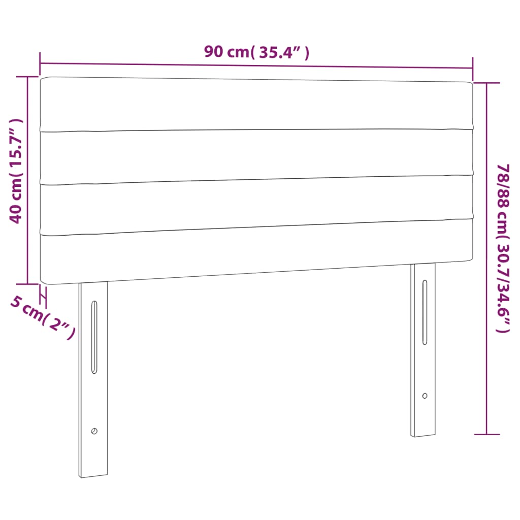 Testiera Blu scuro 90x5x78/88 cm in Tessuto 346128