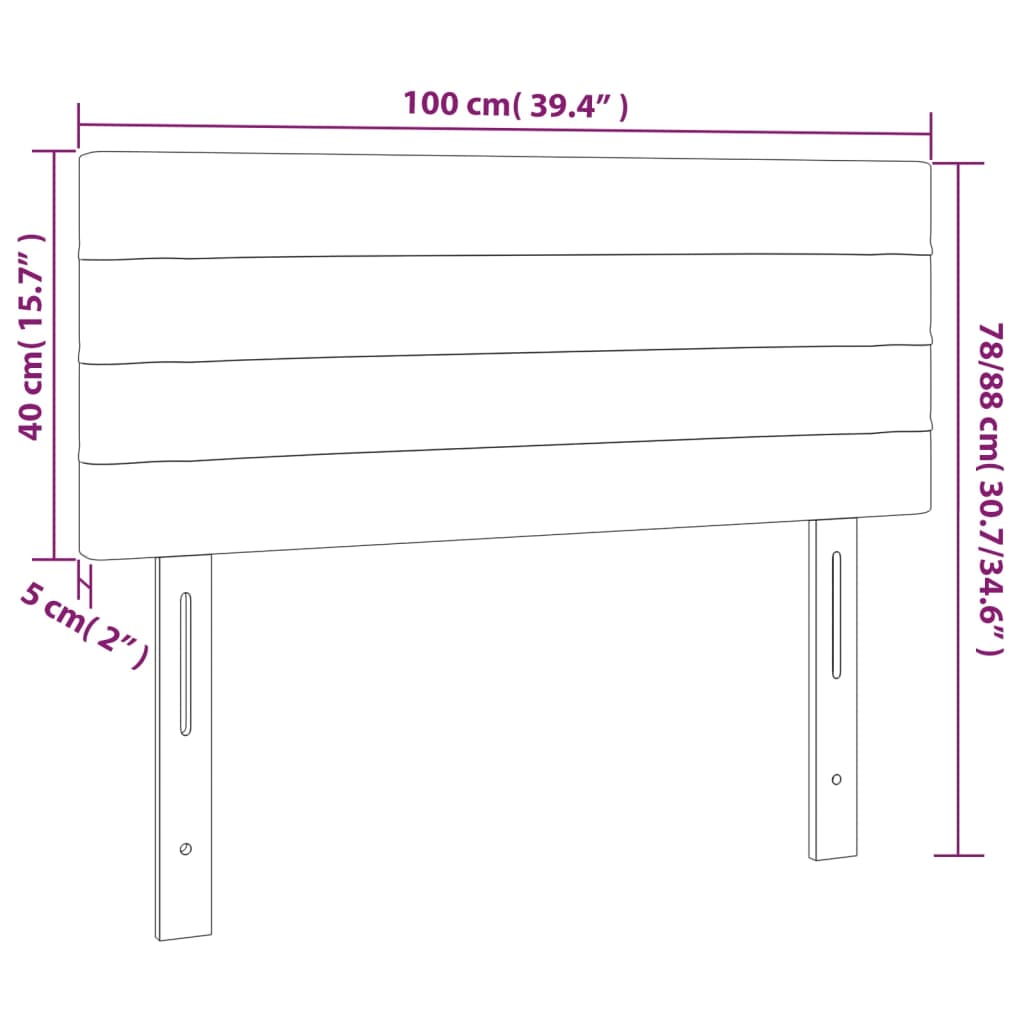 Testiera Marrone Scuro 100x5x78/88 cm in Tessuto cod mxl 49271