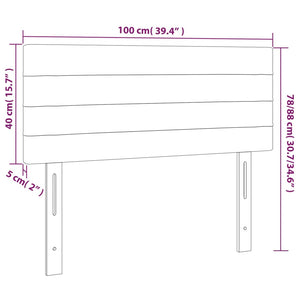 Testiera Grigio Scuro 100x5x78/88 cm in Velluto cod mxl 51565