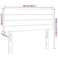 Testiera Nera 100x5x78/88 cm in Velluto 346140