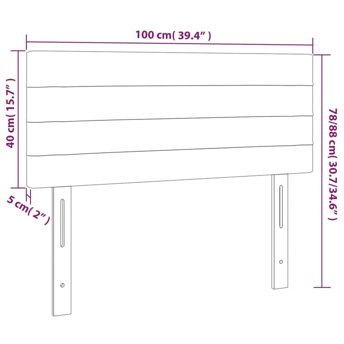 Testiera Rosa 100x5x78/88 cm in Velluto 346143