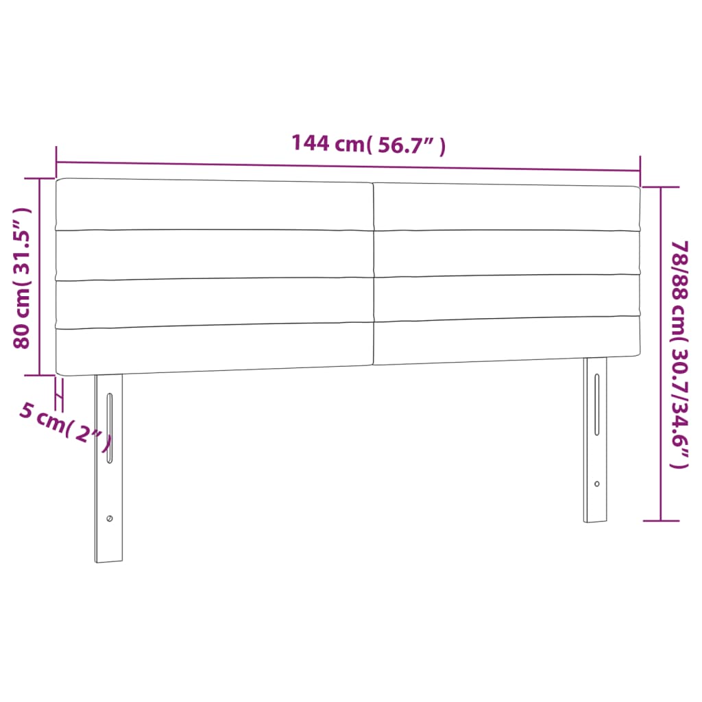 Testiere 2 pz Rosa 72x5x78/88 cm in Velluto 346157