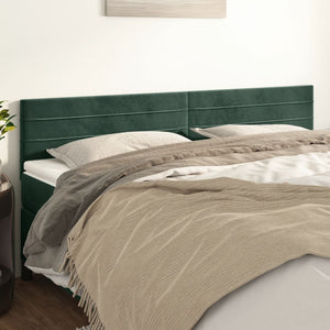 Testiera 2 pz Verde Scuro 80x5x78/88 cm in Velluto 346169