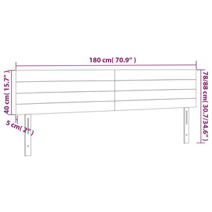 Testiera 2 pz Nera 90x5x78/88 cm in Tessuto 346174