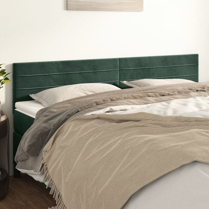 Testiere 2 pz Verde Scuro 100x5x78/88 cm in Velluto cod mxl 49245