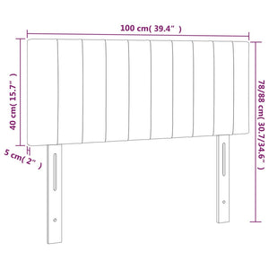 Testiera Nera 100x5x78/88 cm in Velluto cod mxl 49315